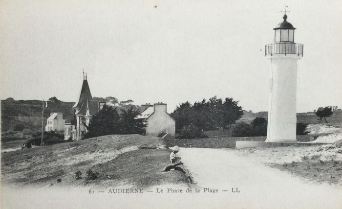 Alte Postkarte, Leuchtturm von Audierne, Trescadec