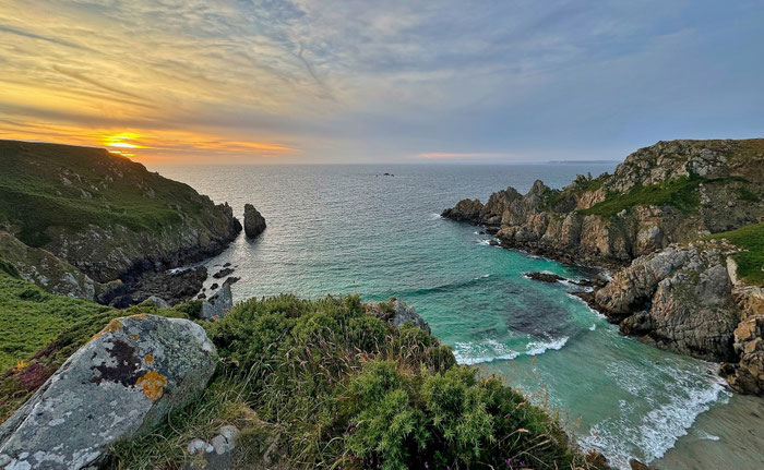 Cap Sizun, Goulien, Abendstimmung, GR34, Finistère, Wandern auf dem Küstenweg