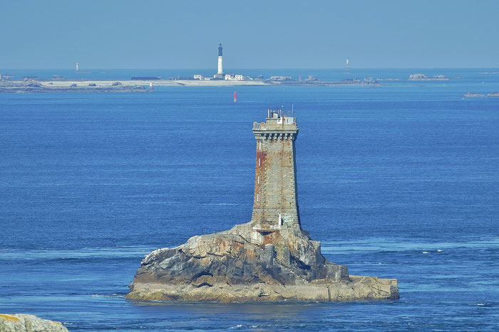 Phare de la Vieille, Pointe du Raz, Cap Sizun, Ausblick Île de Sein, Phare Ar Men