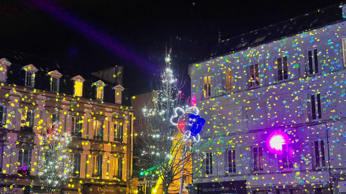Weihnachtsbeleuchtung in Audierne, Cap Sizun, Bretagne