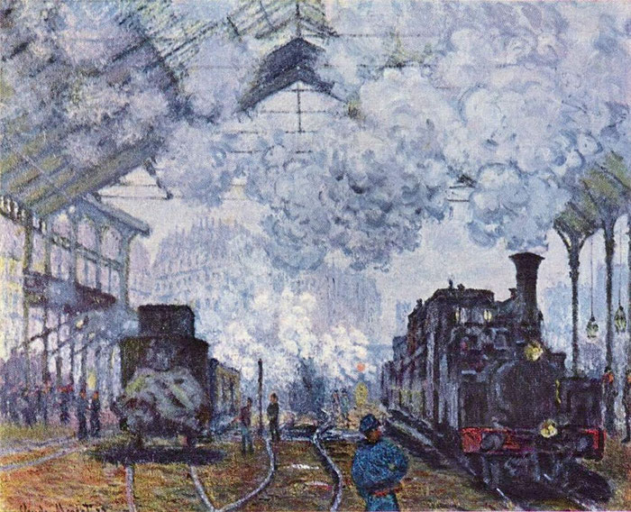 Ankunft eines Zuges im Gare Saint-Lazare, Gemälde von Claude Monet, 1877