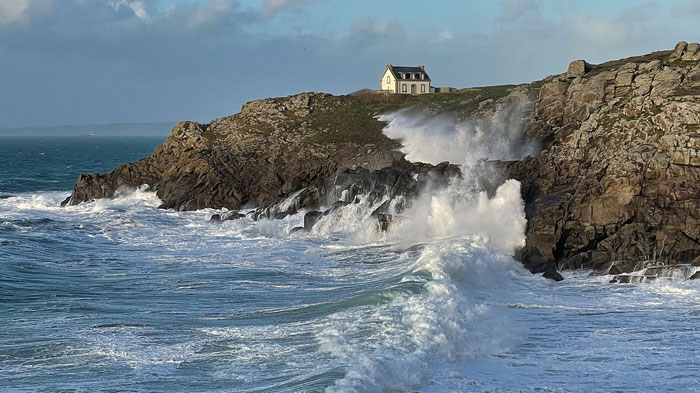 Winter in der Bretagne, Sturm an der Pointe du Millier, Cap Sizun, Finistère