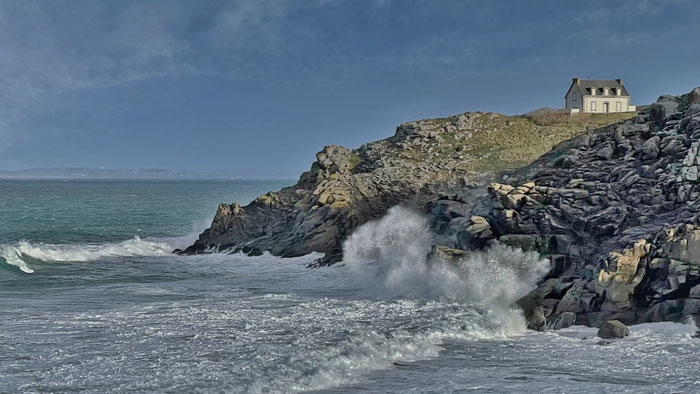 Pointe du Millier, Cap Sizun, Bucht von Douarnenez, Phare du Millier, Finistère, Bretagne
