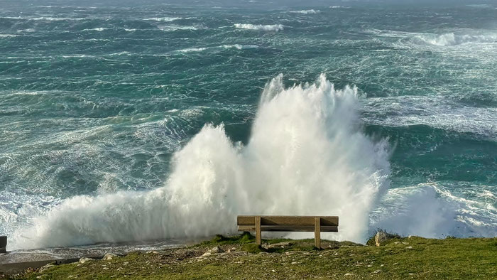 Pors Loubous, Bank am Atlantik, Sturm und Wellen, Cap Sizun