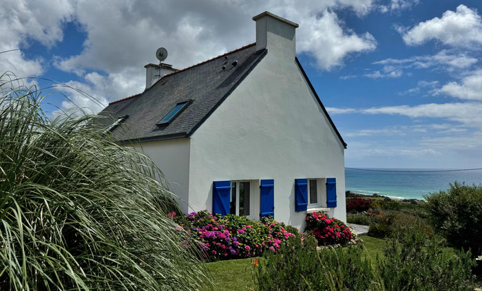 Ferienhaus Ker Armor, Plouhinec, Haus und Meerblick, Bucht von Audierne