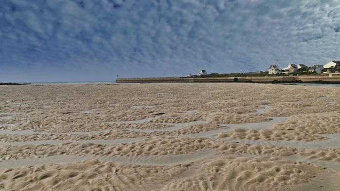 Gezeiten in der Bretagne, Ebbe in Audierne bei einer Grande Marée