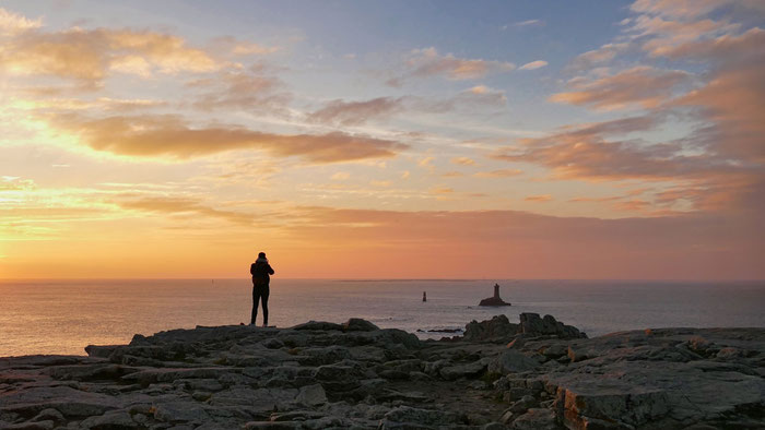 Sonnenuntergang an der Pointe du Raz, Cap Sizun