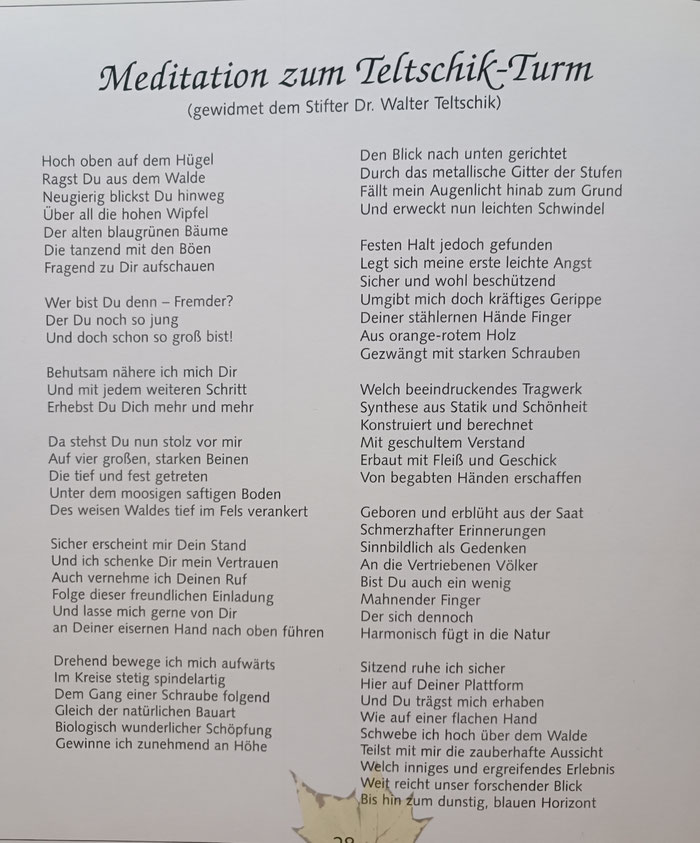 meditation zum teltschikturm, wilhelmsfeld, poesie, gunnar mozer