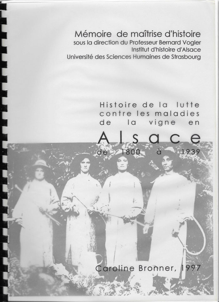 Histoire de la lutte contre les maladies de la vigne en Alsace de 1800 à 1939