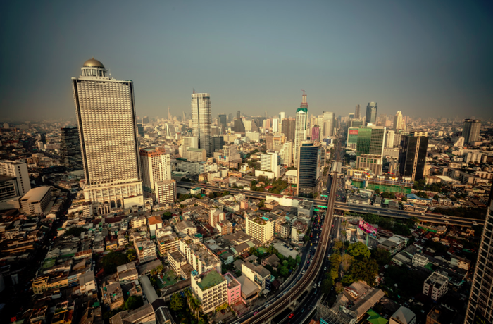 Aerial view of the city of Bangkok (Bangkok, SebastianJensen, Flickr, 2015)