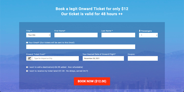 best onward ticket booking