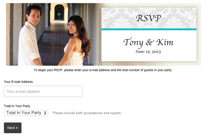 Widget formulario RSVP per sito matrimonio