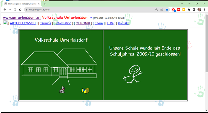 Screenshot der konservierten Homepage vom 23.08.2010