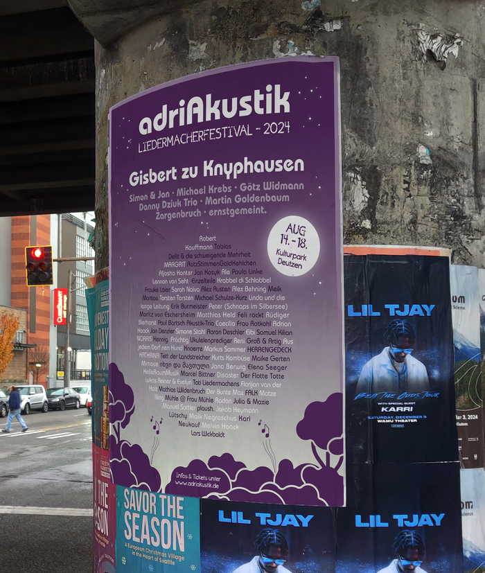 Lidermacherfestival adriAkustik Manufaktur 2024 Plakat