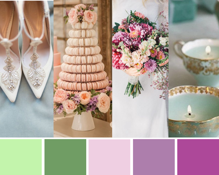 Lilac and soft green themed palette