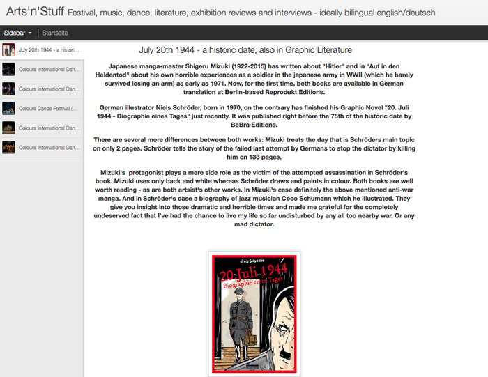 English article about the new graphic-novel by Niels-Schroeder about the attempt to kill Hitler on July 20th 1944. 
