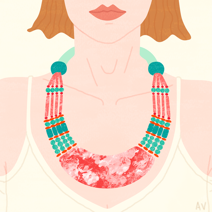 aude erya femme bijoux illustration texture jewelry woman