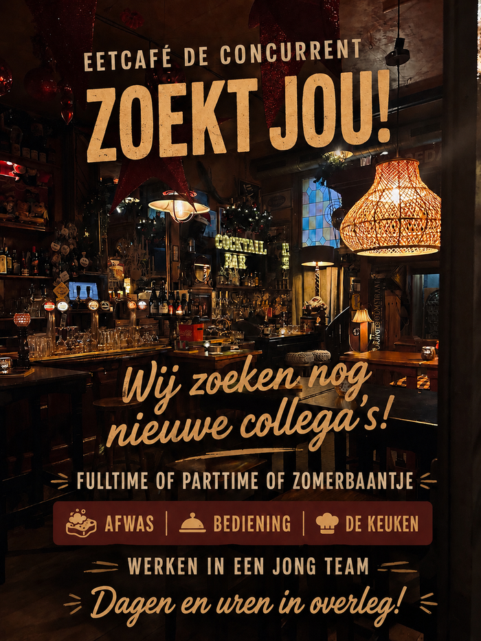 Baan in de horeca bijbaan zomerbaan medewerker bediening keukenpersoneel Vlissingen