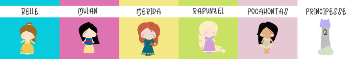 PRINCIPESSE BELLE MULAN MERIDA RAPUNZEL POCAHONTAS