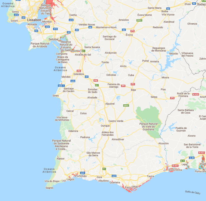 Sea level Portugal South