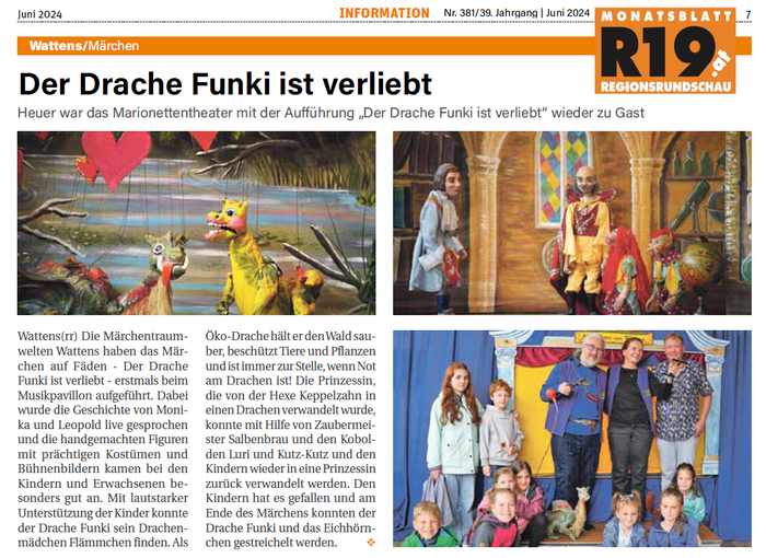 Drache Funki ist verliebt in Wattens