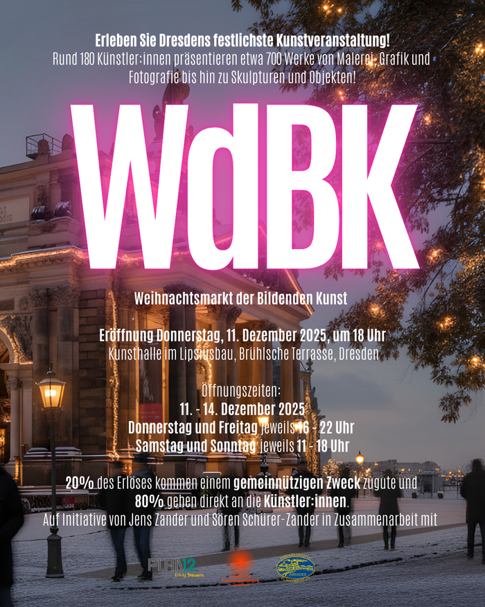 Weihnachtsmarkt der Bildenden Kunst 2025. Kunsthalle im Lipsiusbau, Brühlsche Terrasse, Dresden, Malerei, Grafik ...
