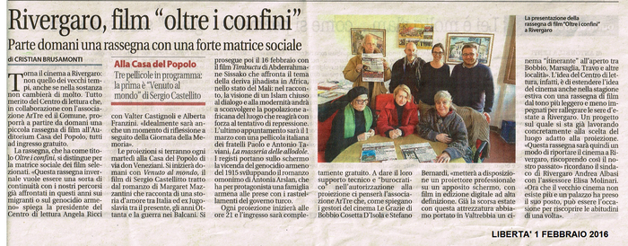 quotidiano Libertà 1 febbraio 2016