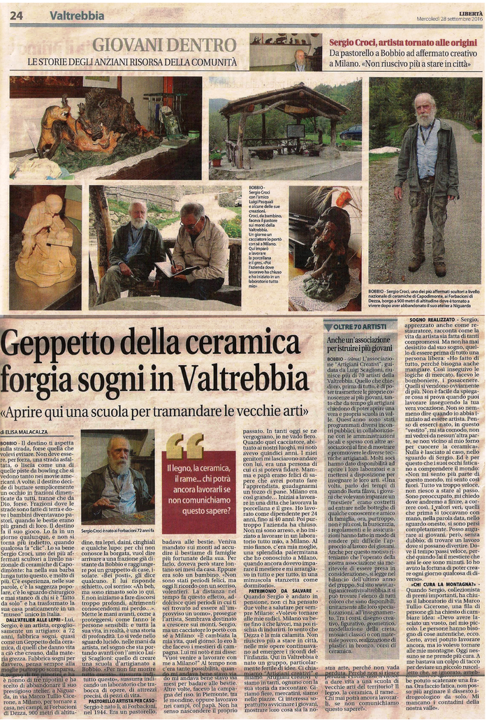 quotidiano Libertà mercoledì 28 settembre 2016
