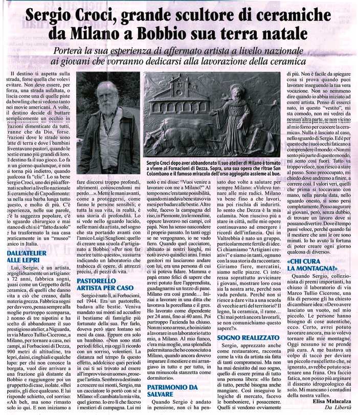 settimanale LA TREBBIA giovedì 27 ottobre 2016 - Sergio Croci