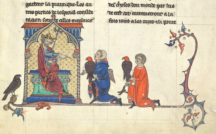 Frédéric de Hohenstaufen (1194-1250) - Frédéric II Empereur du Saint Empire, De arte venandi cum avibus - BNF MS. Fr. 12400