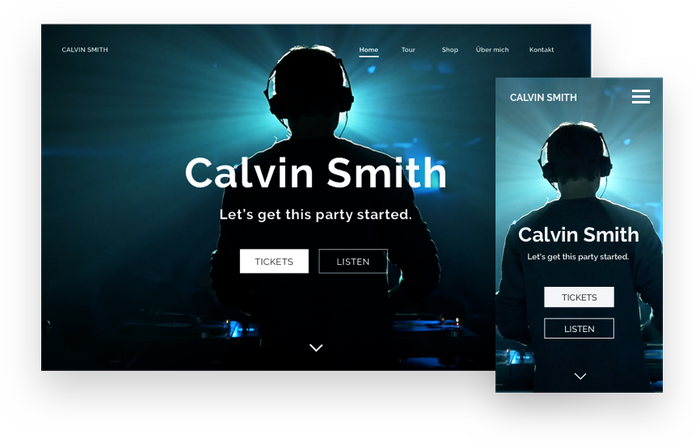 Exemple de site web pour un DJ