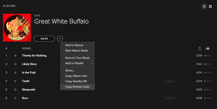 Comment obtenir le code embed d’une playlist Spotify