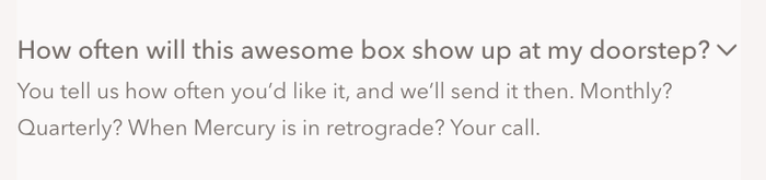 Extrait de la FAQ de Dollar Shave Club