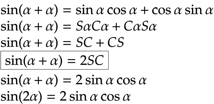 SINの２倍角の公式の覚え方