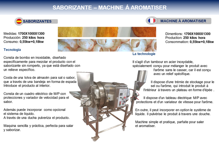 salière et machine à aromatiser chips automatique