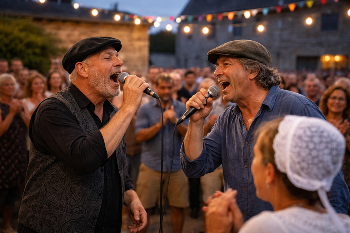 Kan ha Diskan, bretonischer Sprechgesang auf einem Fest Noz, Fest Bretagne