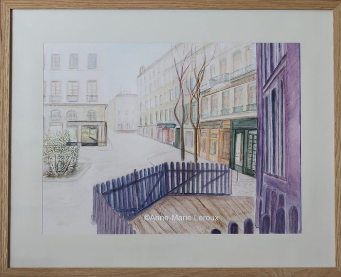 Immeubles et rue de la Croix Rousse.