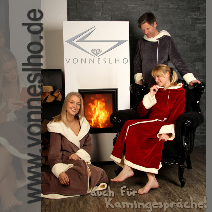 warmer langer Saunamantel extralanger Bademantel mit Kapuze luxus Wellnessmantel für Spa