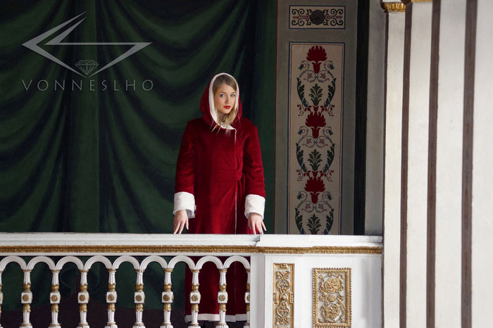Luxusbademantel Morgenmantel langer Bademantel mit Kapuze