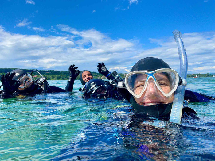 Strahlende Gesicht nach einem Tauchgang mit mydive