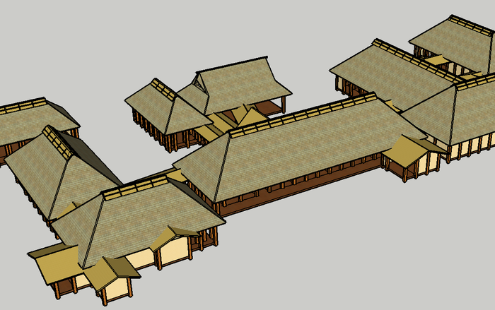 涌谷要害屋敷本丸御殿　城と御殿の復元イラスト　東北工業大学建築学科建築史研究室　中村琢巳教授　東北の古建築デジタルミュージアム
