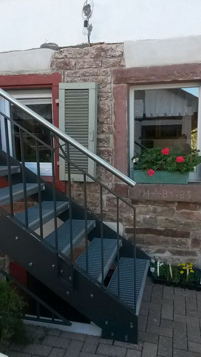 Gewendelte Außentreppe