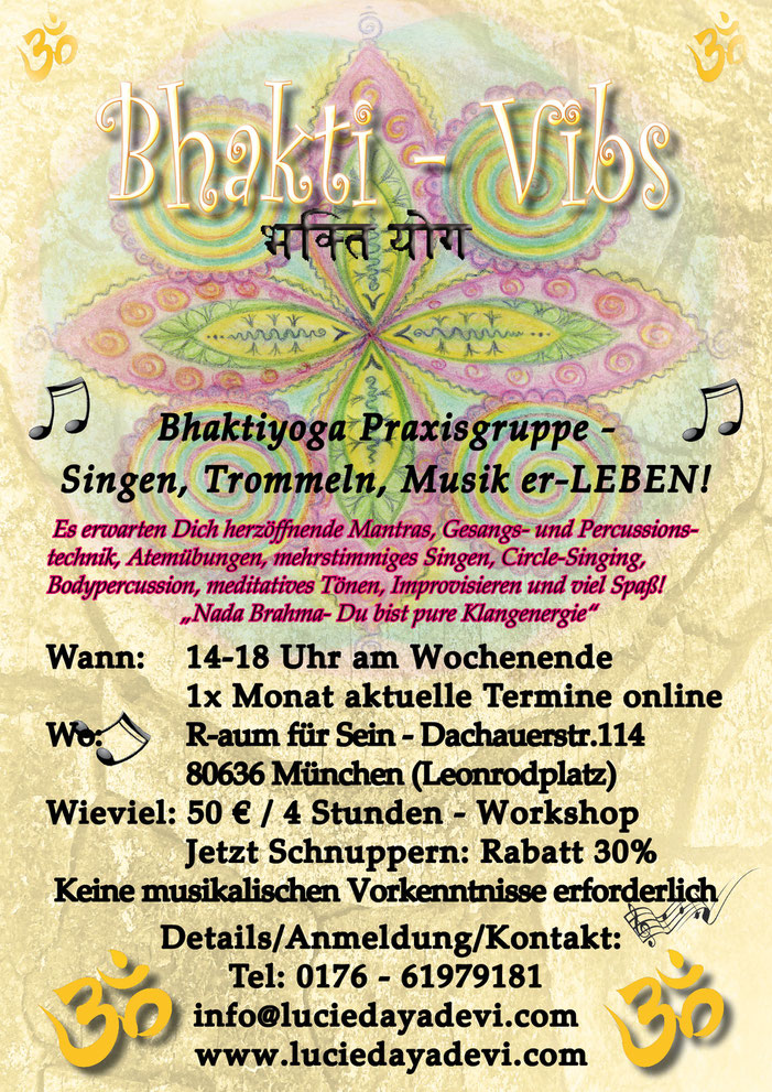 Bhakti - Vibs - by Lucie Daya Devi - Workshop zum Singen - Trommeln und Musik erleben