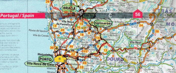 Itinéraire de BRAGA à PORTO en passant par GUIMARAES