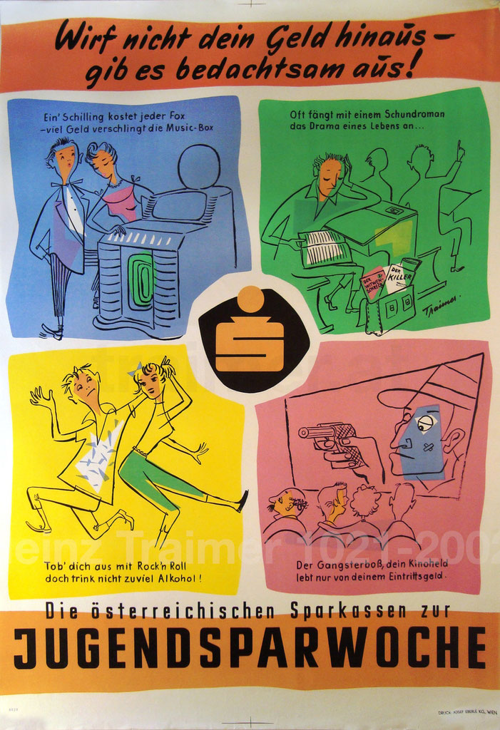 teenager dreams of the 50s and 60s bank education austrian poster