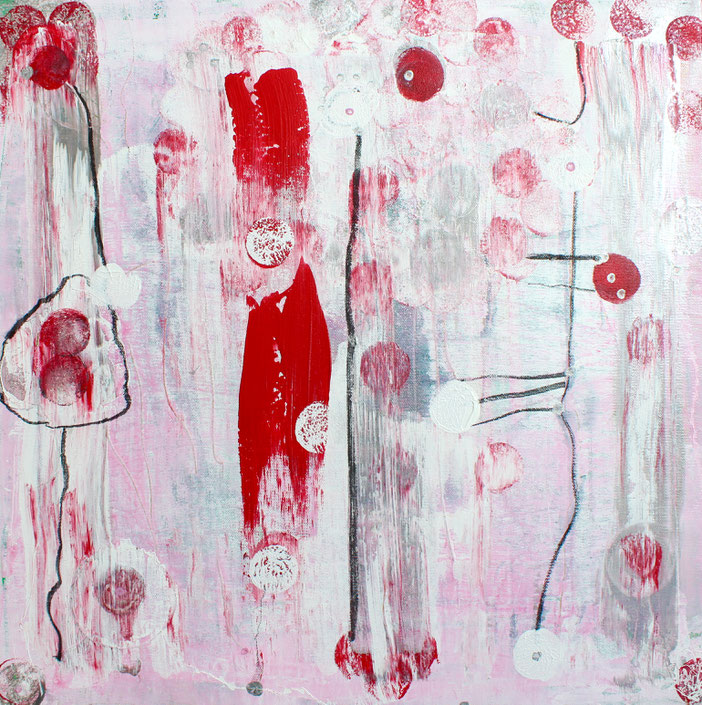 Charcol+Acrylic on Canvas / 50x50 cm / 2025 / unique