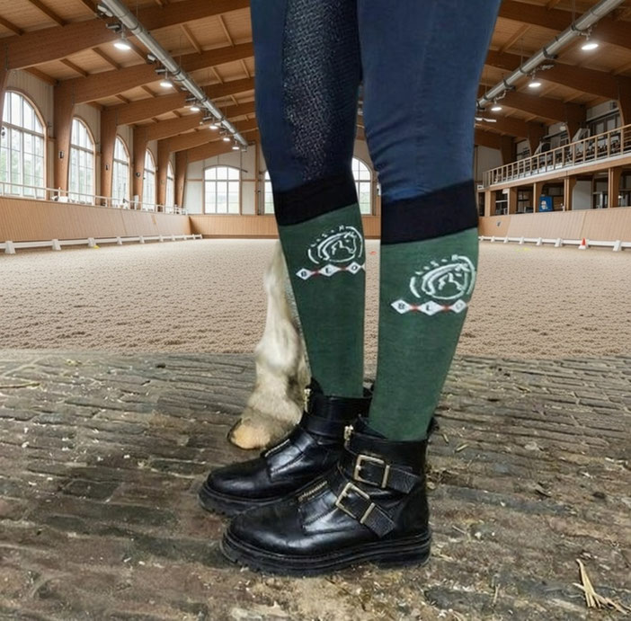 Paardrijsokken Ruitersokken Kniekousen laten maken en personaliseren met logo