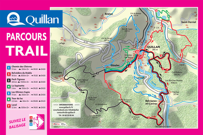 Parcours permanents de trail à Quillan