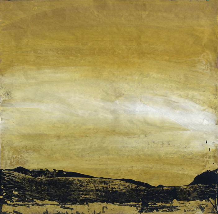 "22-015" - Acrylique sur krafts encollés, 90 x 90 cm, 2022