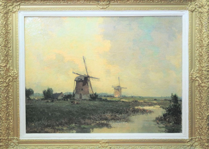te_koop_aangeboden_een_kunstwerk_met_molens_van_de_nederlandse_kunstschilder_gerard_delfgaauw_1882-1947